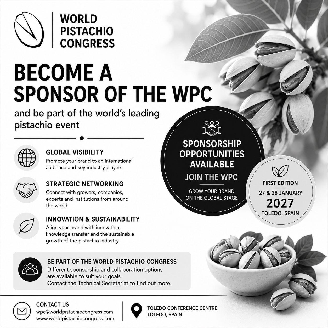 Become a Sponsor of the World Pistachio Congress and Be Part of the World`s Leading Pistachio Event